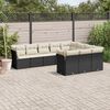 vidaXL 10-delige Loungeset met kussens poly rattan zwart