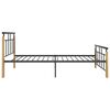 vidaXL Bedframe metaal en massief eikenhout 100x200 cm