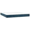 vidaXL Boxspring met matras fluweel donkerblauw 160x200 cm