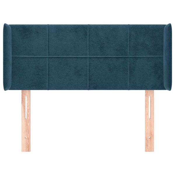 vidaXL Hoofdbord met randen 93x16x78/88 cm fluweel donkerblauw