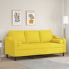 vidaXL Driezitsbank met sierkussens 180 cm stof lichtgeel