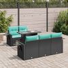 vidaXL 6-delige Loungeset met kussens poly rattan acacia zwart