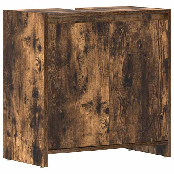 vidaXL Badkamerkast 60x33x61 cm bewerkt hout gerookt eikenkleurig