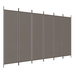 vidaXL Kamerscherm met 6 panelen 300x200 cm stof antracietkleurig