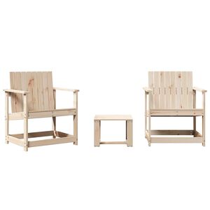 vidaXL 3-delige Loungeset massief grenenhout