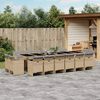 vidaXL 17-delige Tuinset met kussens poly rattan gemengd beige