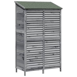 vidaXL Tuinschuur Grijs 106 x 56 x 176,5 cm Massief Vurenhout