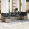vidaXL Tuin Sofa Set Grijs poly rattan