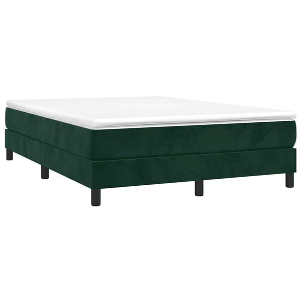 vidaXL Boxspring bed 140x200 cm fluweel donkergroen