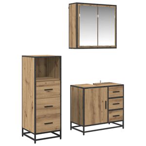 vidaXL Badkamermeubelset 3 st Artisan Eiken 35 x 37,5 x 100 cm