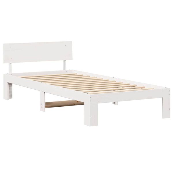 vidaXL Bedframe met hoofdeinde Wit 80 x 200 cm Massief grenenhout
