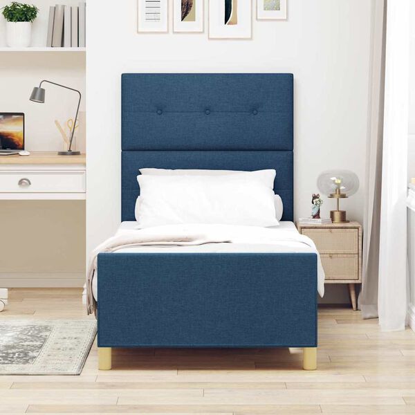 vidaXL Bedframe met hoofdeinde Blauw 90 x 200 cm Stof