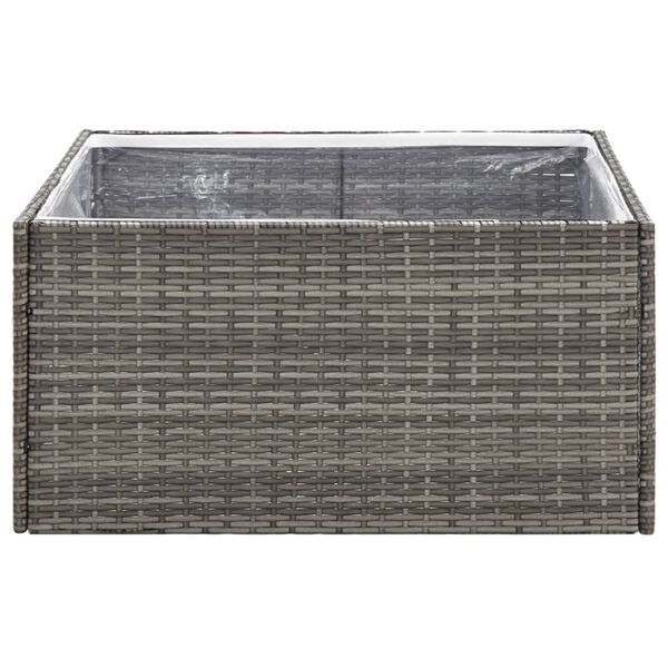 vidaXL Plantenbak 80x80x40 cm poly rattan grijs