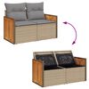 vidaXL 11-delige Tuinset met kussens poly rattan beige
