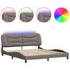 vidaXL Bedframe met LED zonder matras "Hvar" 180x200 cm stof taupe
