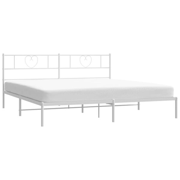 vidaXL Bedframe met hoofdbord metaal wit 200x200 cm