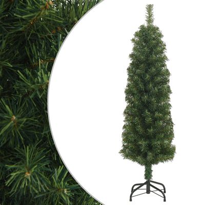 vidaXL Kunstkerstboom met standaard smal 120 cm PVC groen