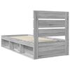 vidaXL Bedframe Grijs Sonoma 90 x 200 cm Massief grenenhout