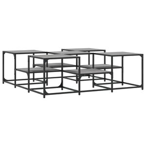 vidaXL Salontafel 121x121x40 cm bewerkt hout grijs sonoma eikenkleurig