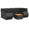 vidaXL 7-delige Loungeset met kussens poly rattan zwart