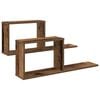 vidaXL Zwevende schappen 2 st Oud hout 80 x 15 x 30 cm Bewerkt hout