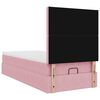 vidaXL Ottoman bed met matrassen en LED's 80x200cm fluweel roze