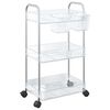 vidaXL Opbergtrolley 3-laags 37x28x68 cm acryl transparant
