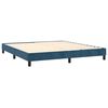 vidaXL Boxspring met matras en LED fluweel donkerblauw 160x200 cm