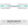 vidaXL Tv-wandmeubelset met LED-verlichting hoogglans wit 5-delig