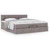 vidaXL Ottoman bed met matras 160x200cm stof taupe
