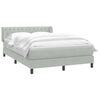 vidaXL Boxspring met matras fluweel lichtgrijs 160x220 cm