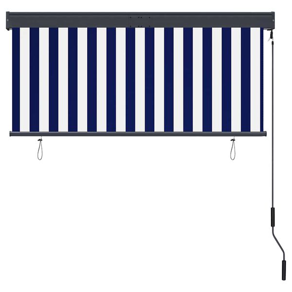 vidaXL Rolgordijn voor buiten 140x250 cm blauw en wit