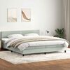 vidaXL Boxspring met matras fluweel lichtgrijs 180x220 cm
