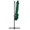 vidaXL Zweefparasol met LED en stalen paal 250x250 cm groen
