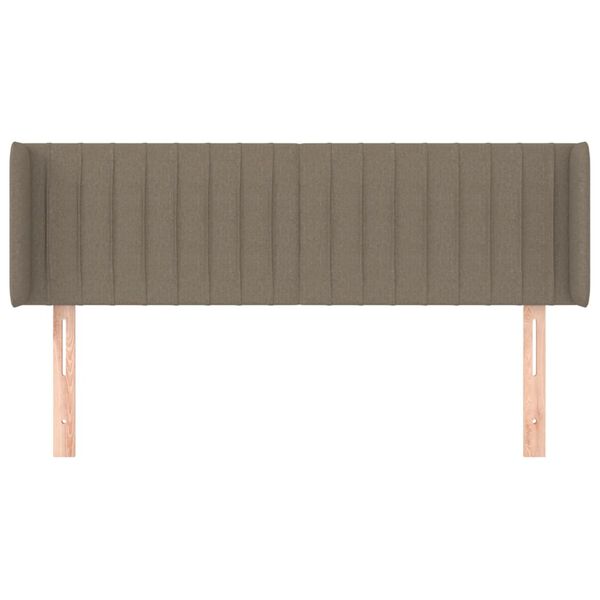 vidaXL Hoofdbord met randen 147x16x78/88 cm stof taupe