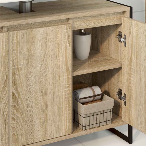 vidaXL Badkamer Kast met opslag Sonoma 90 x 30 x 60 cm Bewerkt hout