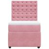 vidaXL Boxspring met matras fluweel roze 90x190 cm