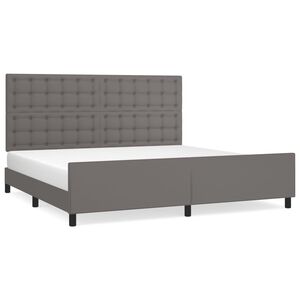 vidaXL Bedframe met hoofdbord kunstleer grijs 200x200 cm