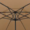 vidaXL Parasol met LED-verlichting 400 cm taupe