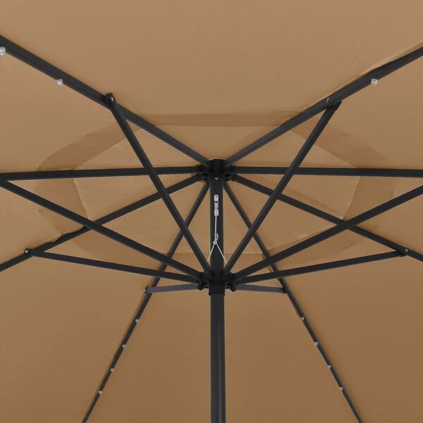 vidaXL Parasol met LED-verlichting 400 cm taupe
