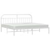 vidaXL Bedframe met hoofdbord metaal wit 193x203 cm