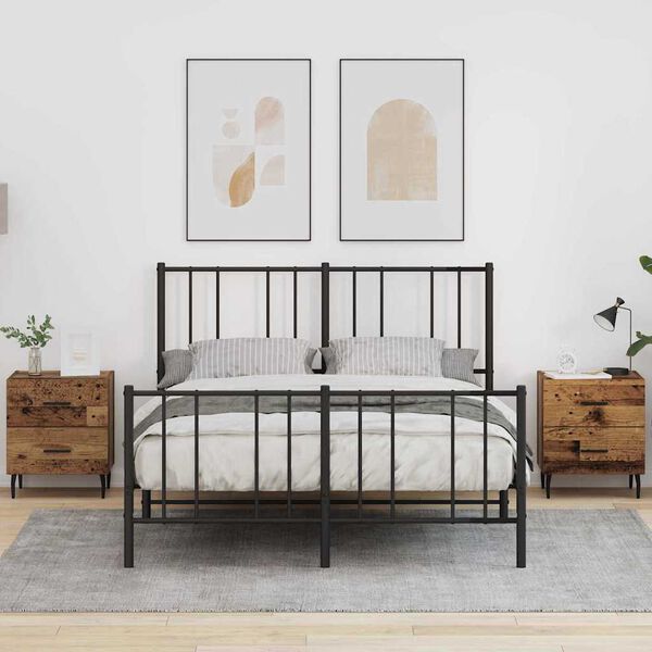 vidaXL Nachtkastje 2 pcs Oudhout 40 x 35 x 47,5 cm Bewerkt hout