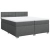vidaXL Boxspring met matras stof donkergrijs 200x200 cm