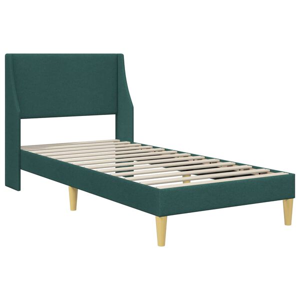vidaXL Bedframe met hoofdeinde Donkergroen 90 x 200 cm Stof