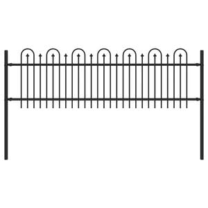 vidaXL Spike Boog Hek DRONTEN Zwart