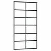 vidaXL Schuifdeur 102x205 cm ESG-glas en aluminium zwart