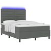 vidaXL Boxspring bed met matras met LED Donkergrijs 140 x 190 cm Stof