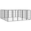 vidaXL Hondenkennel 20 panelen 50 x 100 cm gepoedercoat staal zwart