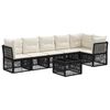 vidaXL Tuinbankenset 7 st Zwart poly rattan