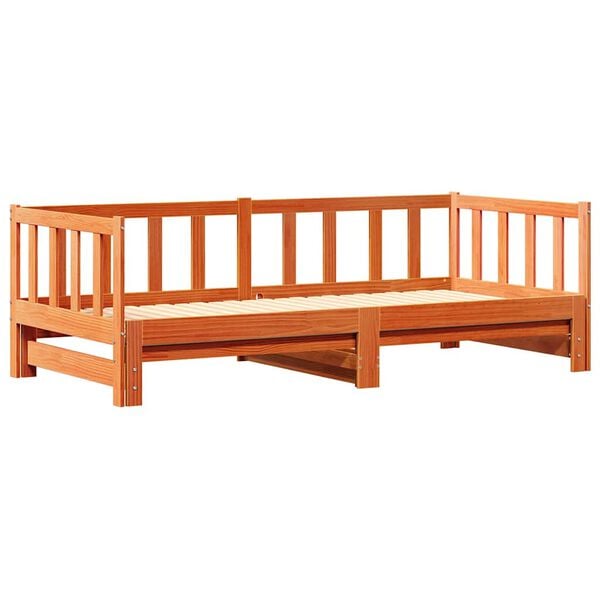 vidaXL Uittrekbare Dagbed Wasbruin 193.5 x 184 x 66 cm